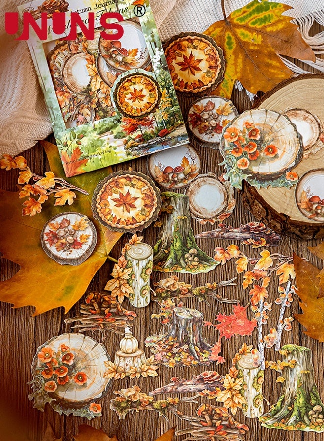 UNUNS Stickers Set,45pcs No Repeat Fall Stickers Hard Card Sticker Pack,Three Different Themes of Autumn, Forest, and Farm DIY Landscape Stickers for Journal Water Bottles Computer Phone - Image 4